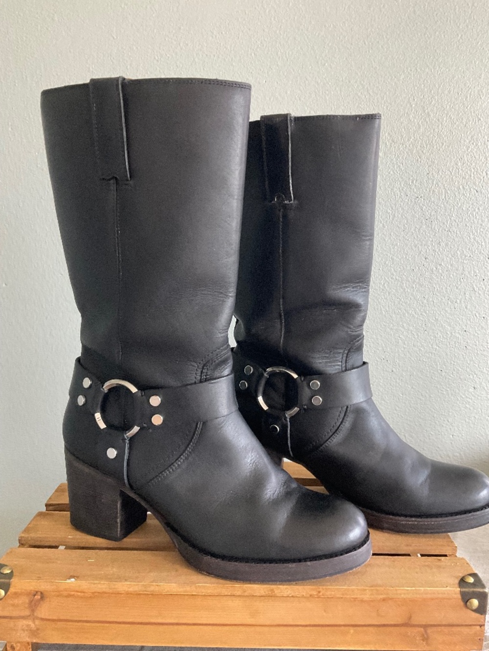 FRYE JEAN HARNESS BOOTS